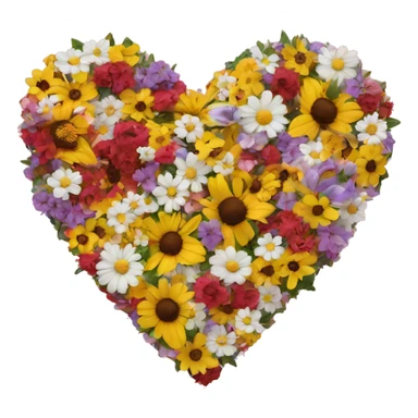 Heart made out of flowers sticker