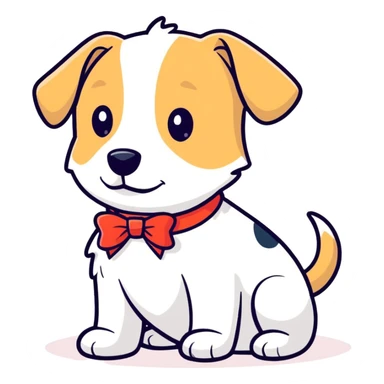 Dog with a bow sticker