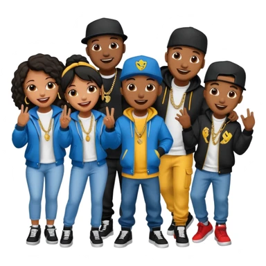 Crowd of fans consisting of African American men and African American women at hip hop rap concert sticker