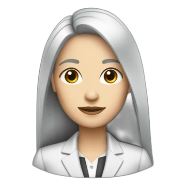 Dark Brown straight long hair white woman wearing suit sticker