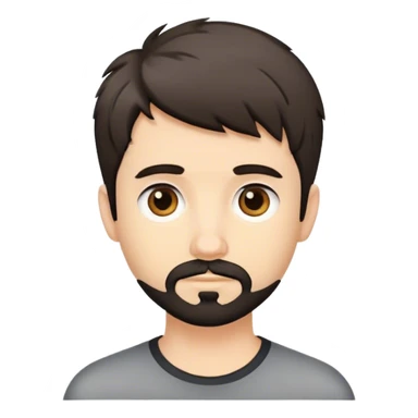 Cute white male, short dark colored hair and facial hair short shaggy hair sticker