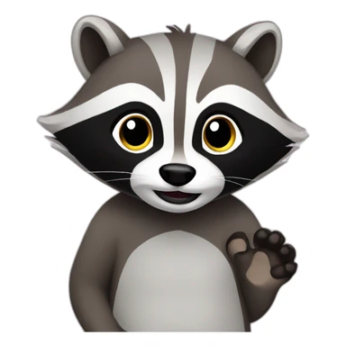 Racoon saying hello sticker