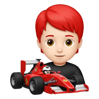 kid playing formula 1 toy sticker