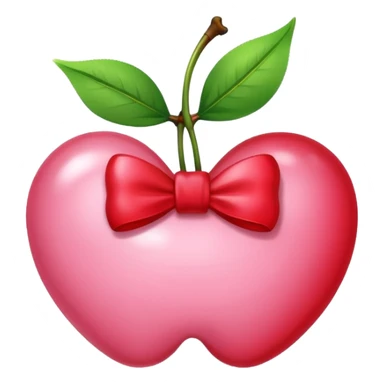 A light pink bow on a cherry sticker