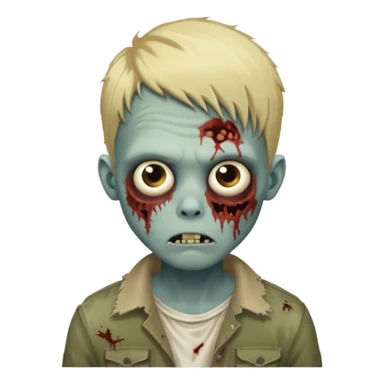 zombie boy with blonde hair sticker
