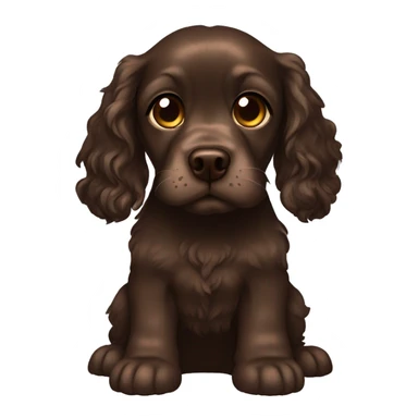 Dark brown cocker spaniel  Little  sticker