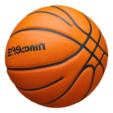 Cinematic Realistic image of a basketball captured in dynamic motion, with detailed surface textures and a slight motion blur, set against a vibrant urban backdrop with energetic lighting sticker