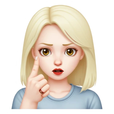 mad girl sticking her middle finger up sticker