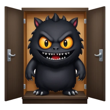 Scary black Monster on the closet sticker