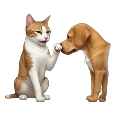 Cat eating a dog sticker