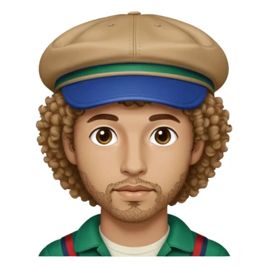 ein Talahon mit Gucci Cap, locken und dünnen Ziegenbart sticker