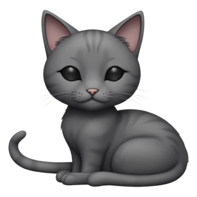 Skinny dark grey cat closed eyes sticker