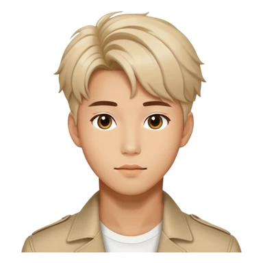 Handsome K-pop male idol face with stylish hair sticker