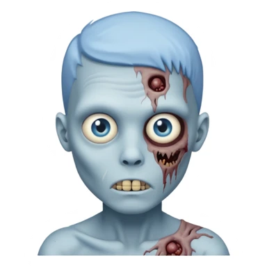 Zombie boy with blue face and blue eyes sticker
