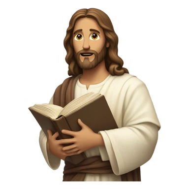 jesus holding bible sticker