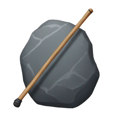 Rock with cane sticker