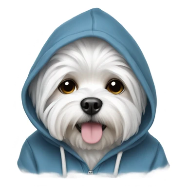 Maltese with a hoodie sticker