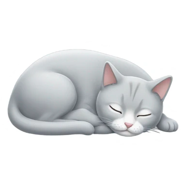 light grey cat sleeping sticker