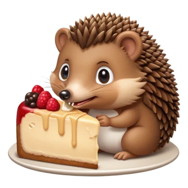hedgehog eating cheesecake sticker