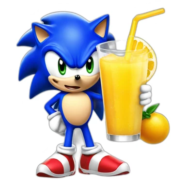 Sonic the hedgehog drink a juice sticker
