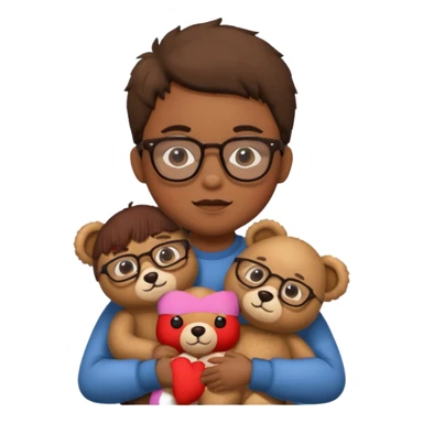 kid wearing glass with teddy bear  sticker