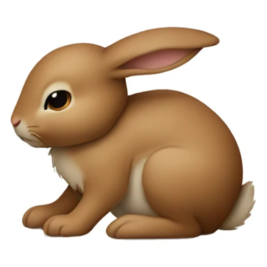 Brown bunny hugging beige bunny sticker