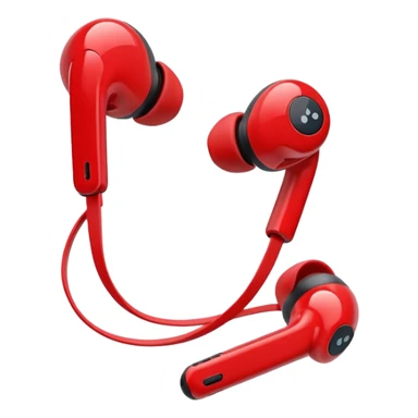 red wireless earbuds sticker