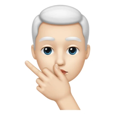 White Shh finger and hand emoji sticker