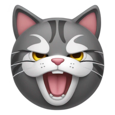 happy but angry cat  sticker