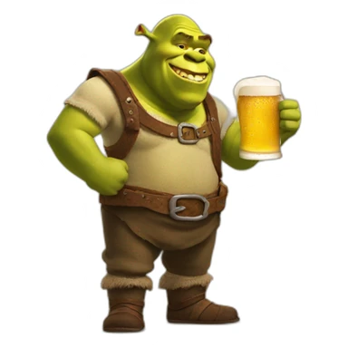 shrek with beer sticker