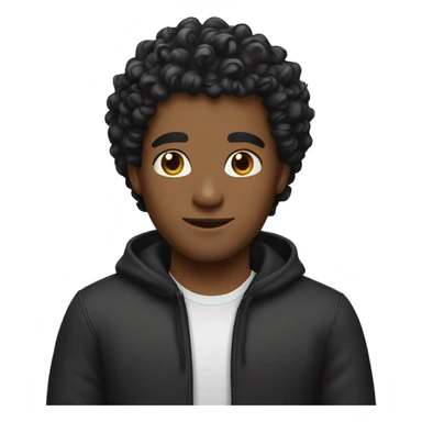 A guy curly hair black sticker
