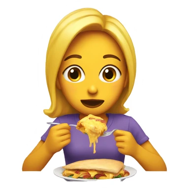 Chica comiendo sticker