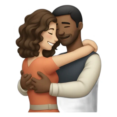 woman hug to man sticker