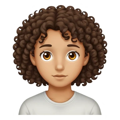 tan teenager with curly dark brown hair sticker