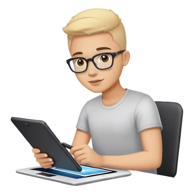 graphiste qui travaille sur sa tablette graphic sticker