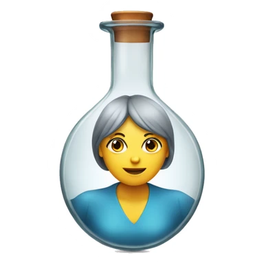 woman head on ehrlenmeyer flask sticker