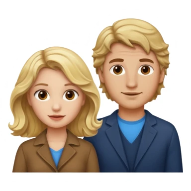 Uma mulher loira e um homem de cabelo castanho ondulado  sticker