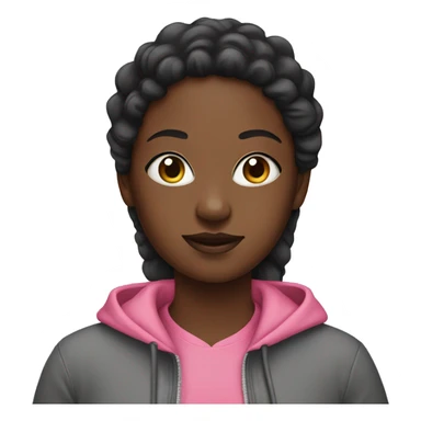 Black girl wearing pink hoodie sticker