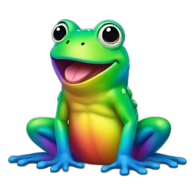 Rainbow happy frog sticker