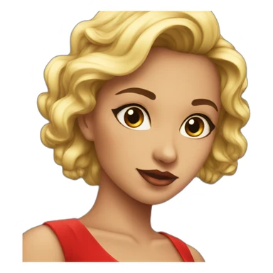 seductive gaze in red dress sticker