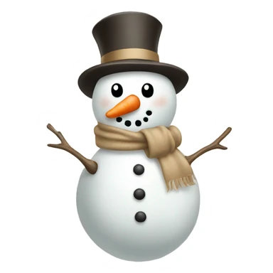 Snowman with a beige bow  sticker