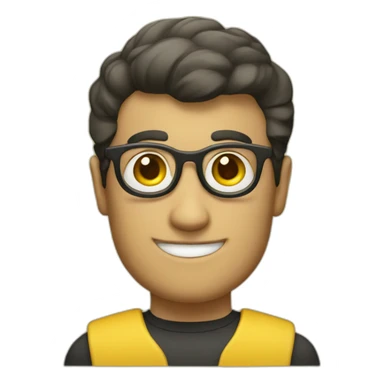 vulcan with nerd face on yellow hand sticker