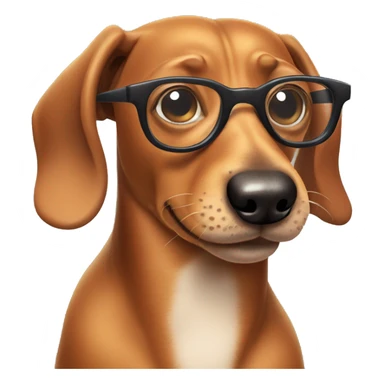 Wiener dog with glasses sticker