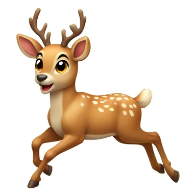 Cute deer running sticker