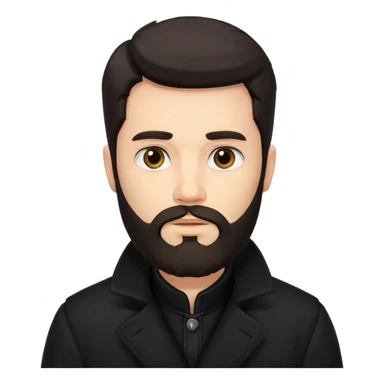 bearded man in black in black coat  sticker