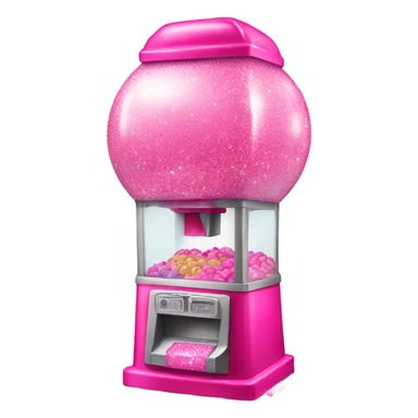 Pink ombre bubblegum machine with glitter  sticker