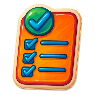 playful and colorful sticker of a checklist or to-do list sticker