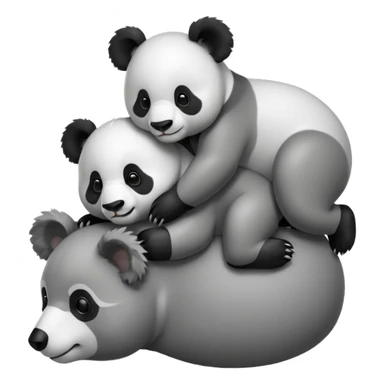 Small Panda riding big koala’s back sticker