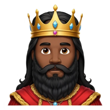 big black bearded king with long hairs sticker