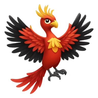 Phoenix bird with holiday spirit but works hard. Theme is red and black. sticker